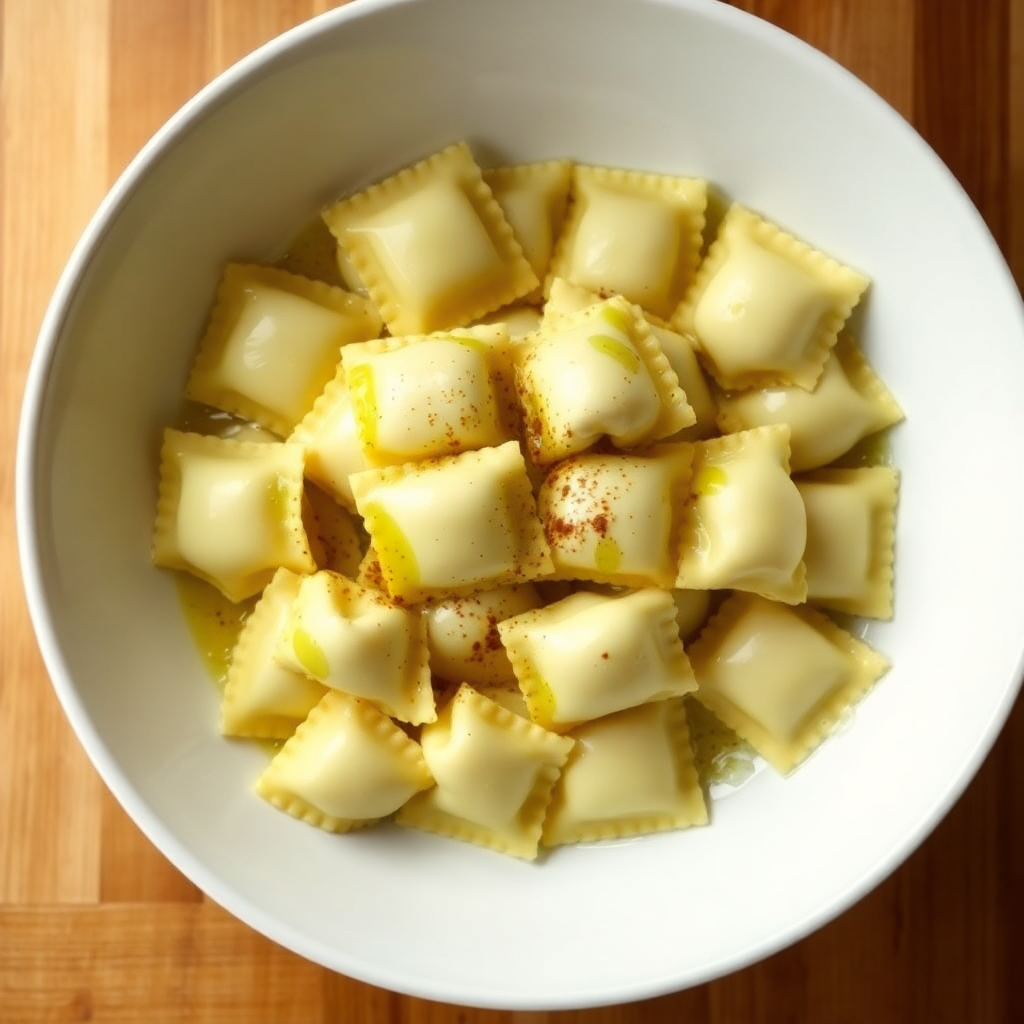 Pasta boiling in a large pot of salted water