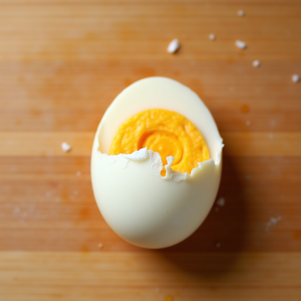 Air fryer boiled eggs step 4: perfectly cooked eggs transferred immediately to ice water bath Boiled eggs in ice water bath
