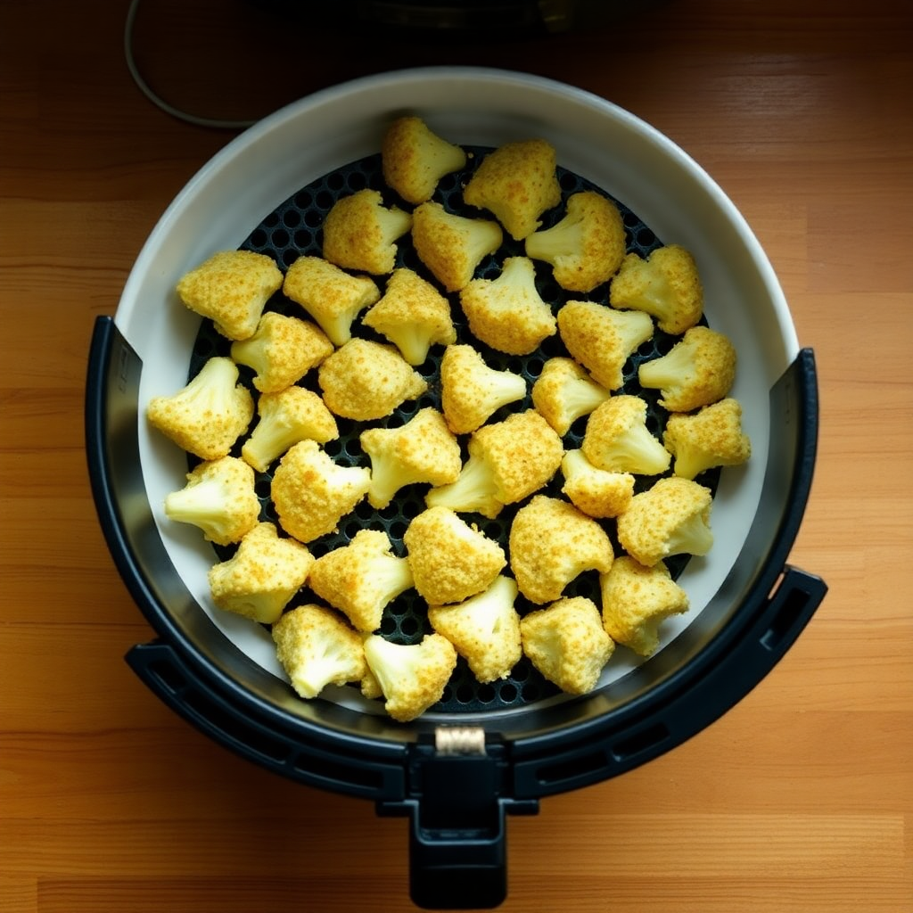 Cauliflower cooking golden