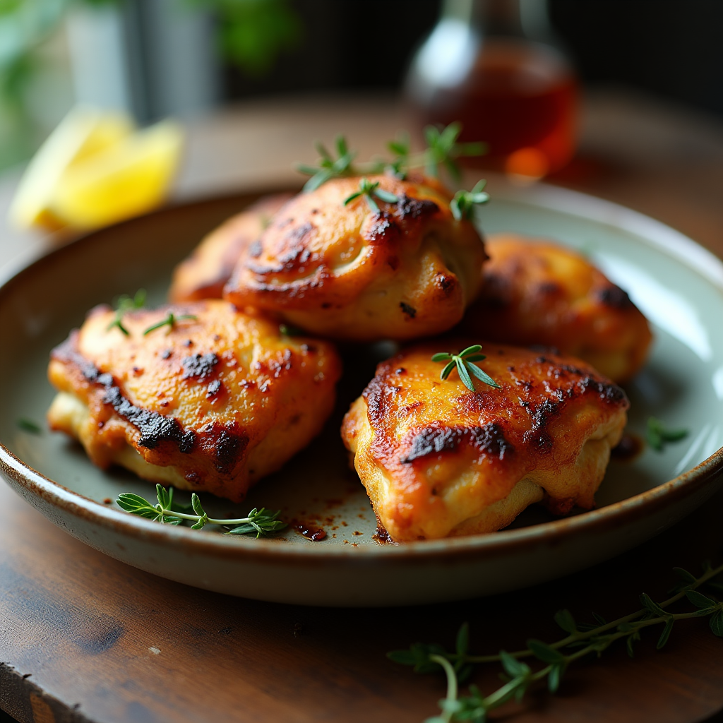 Air Fryer Chicken Thighs (No Breading) – Crispy & Juicy - finished dish ready to serve