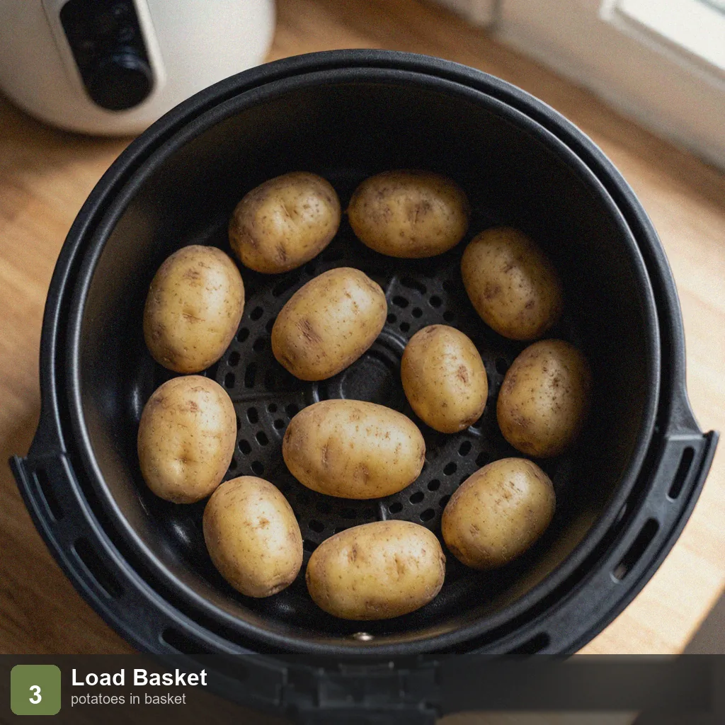 Air fryer low sodium baked potato step 3: in air fryer basket, no overlap