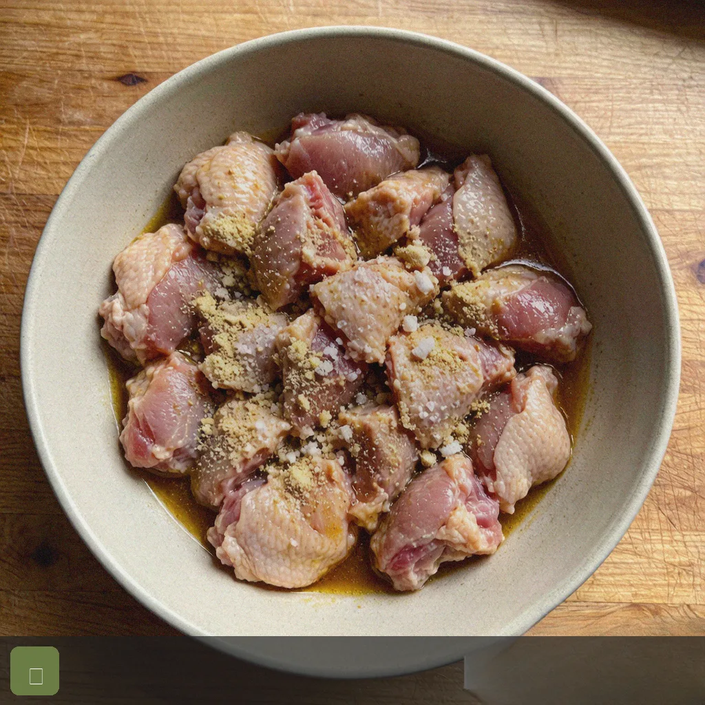 Air fryer meal prep step 2: season chicken thighs