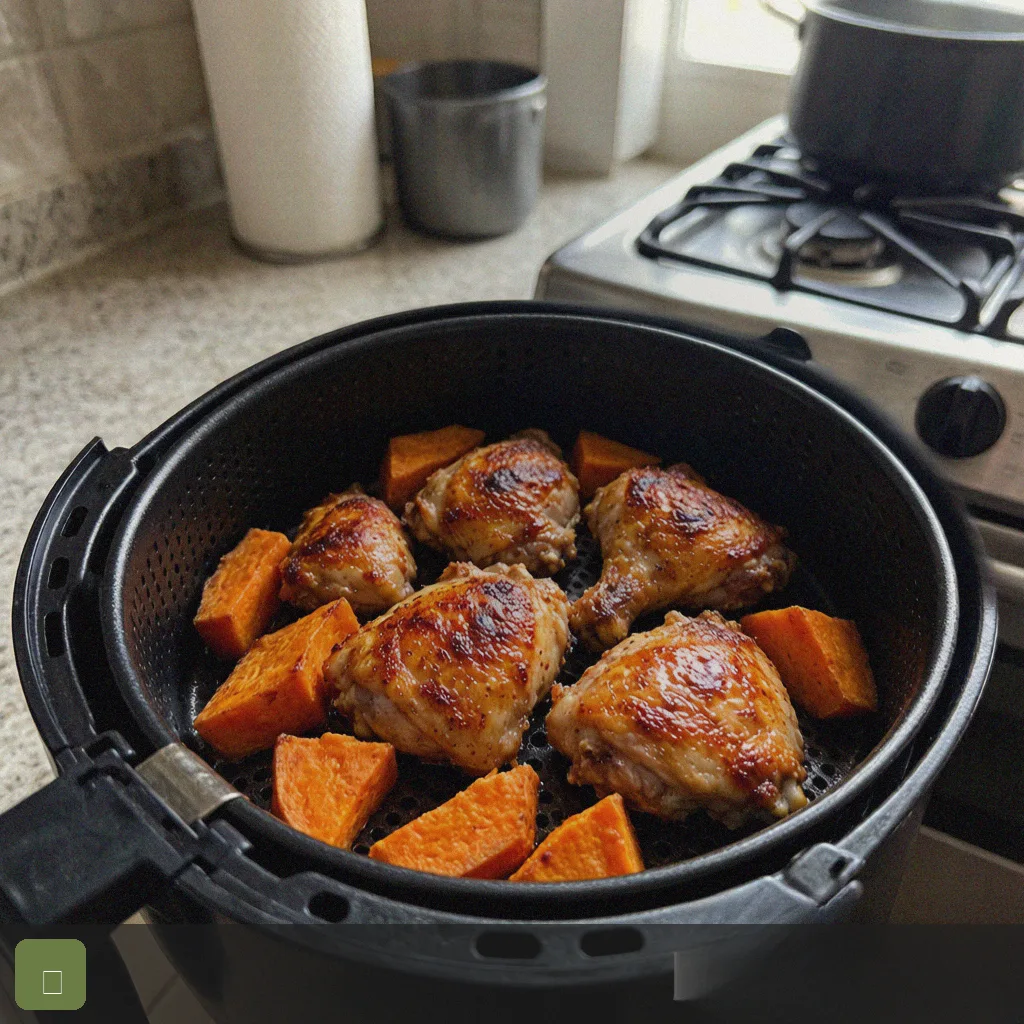 Air fryer meal prep step 4: batch roast in air fryer
