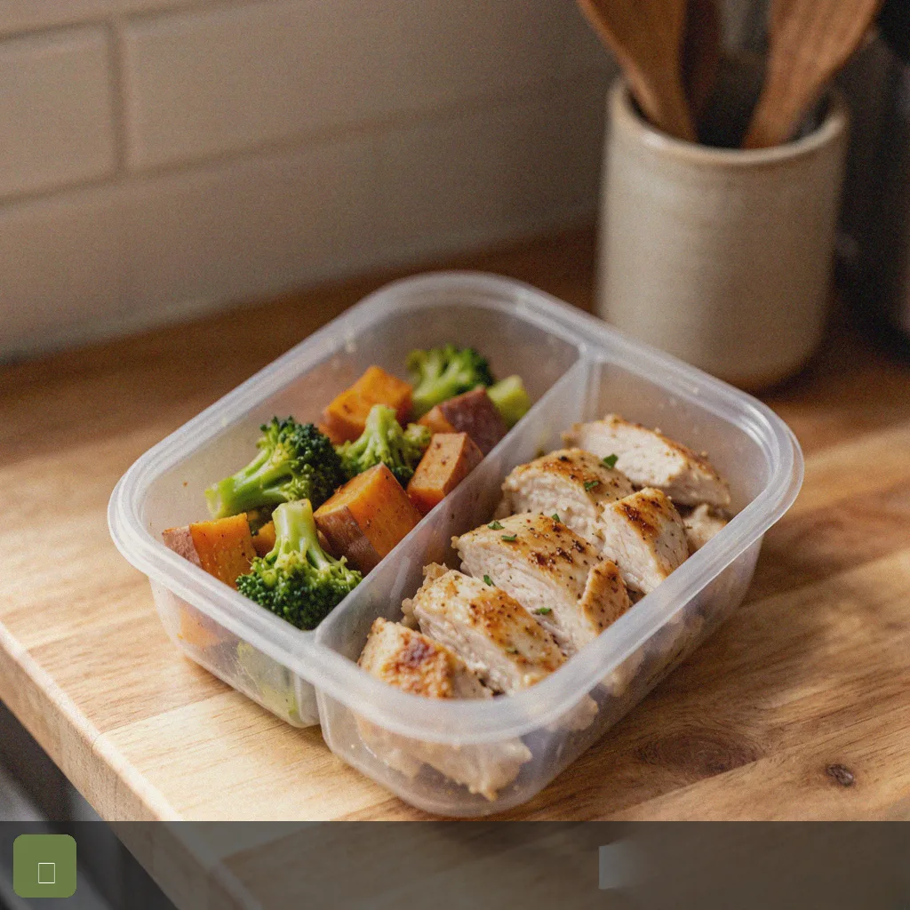 Air fryer meal prep step 5: portion into containers