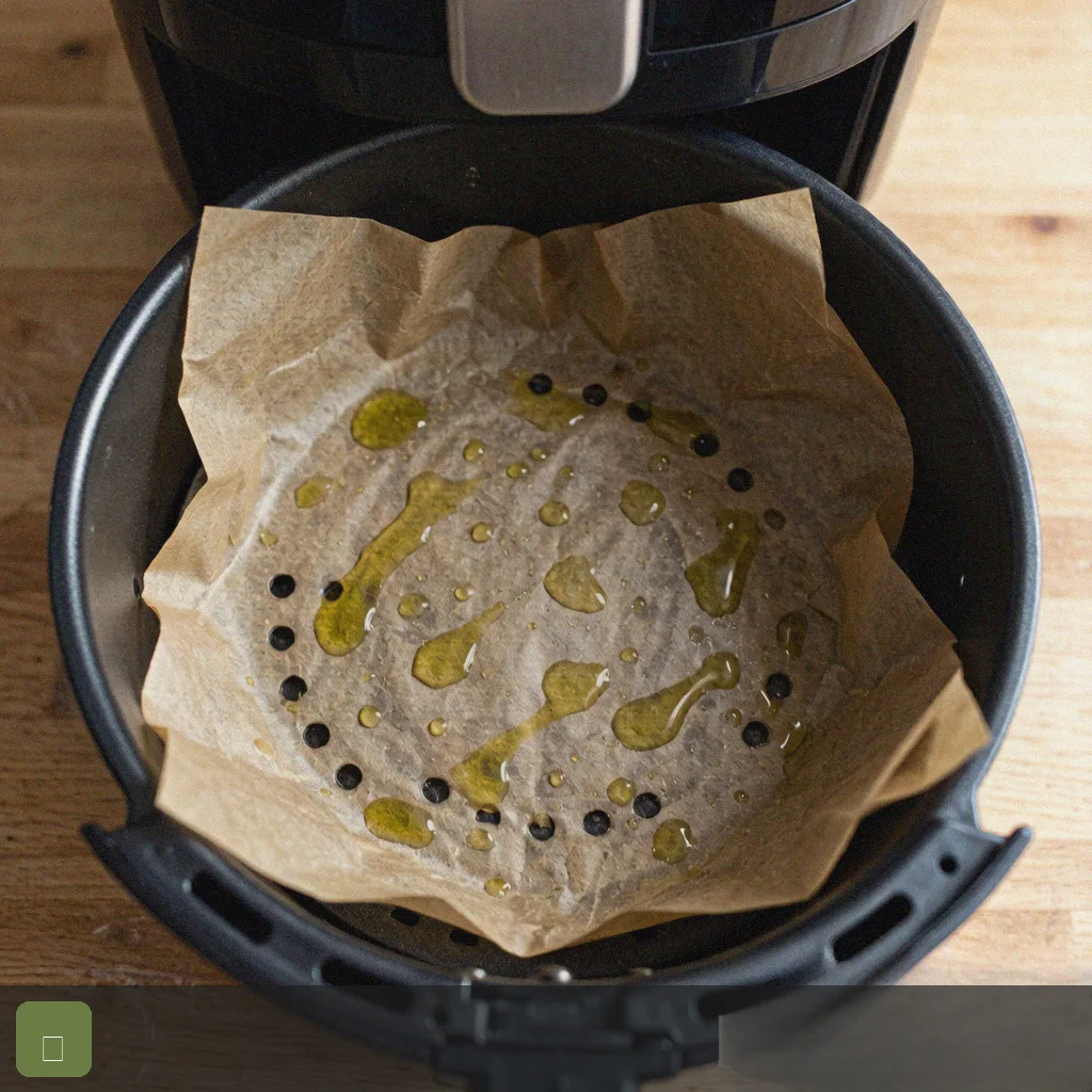 Air fryer quick breakfast step 1: line basket with parchment