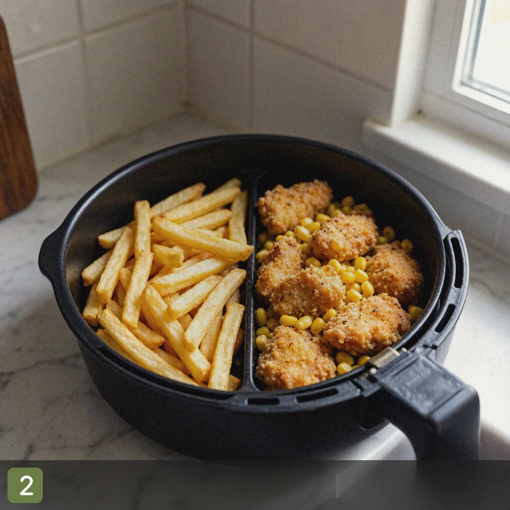 Air fryer recipes for kids step 2: toss with oil