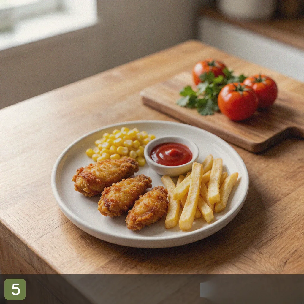 Air fryer recipes for kids step 5: plated fun kids plate