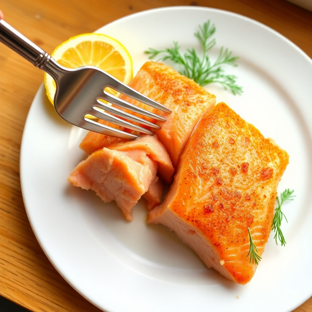 Plated salmon with herbs