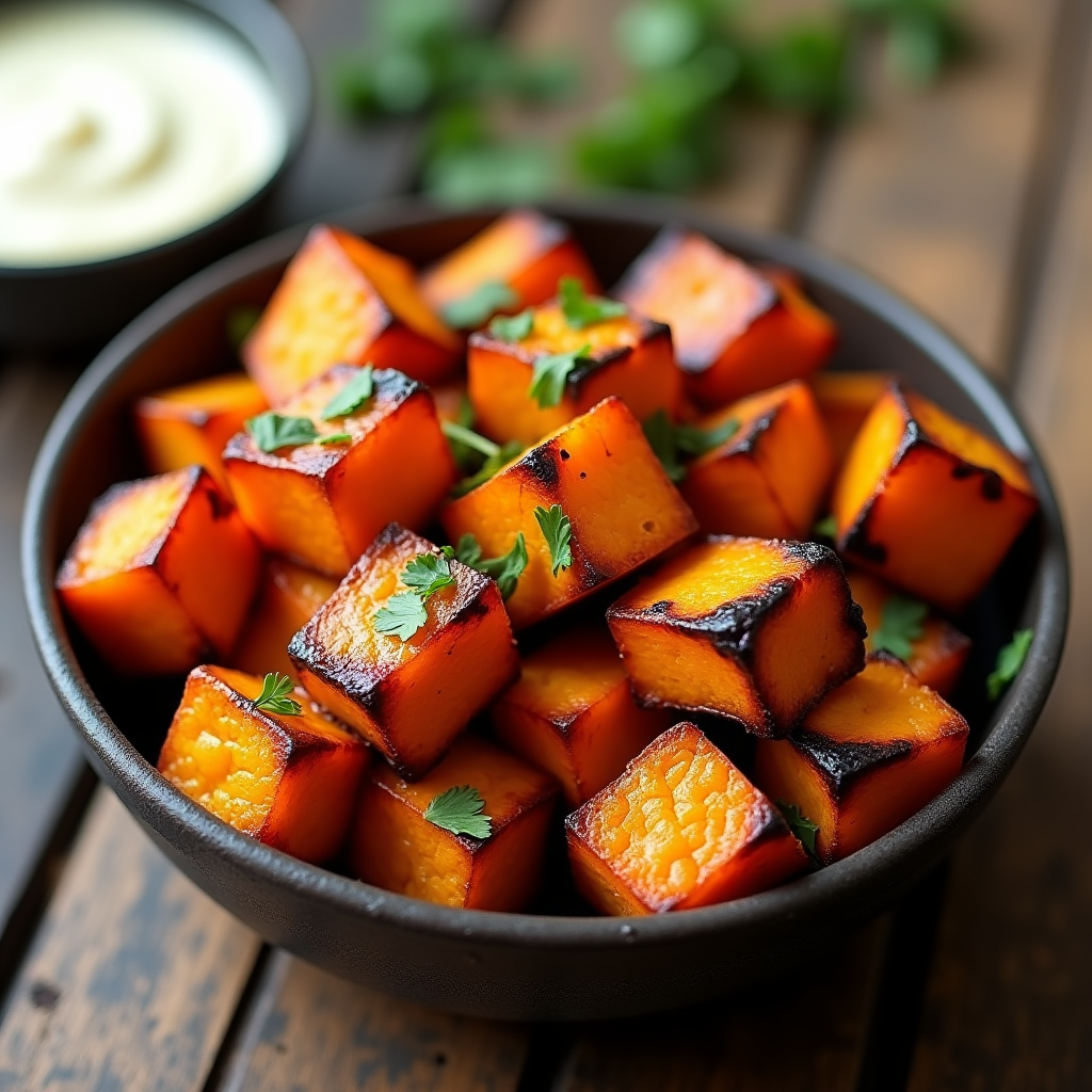 Air Fryer Sweet Potato Cubes – Crispy & Caramelized - finished dish ready to serve