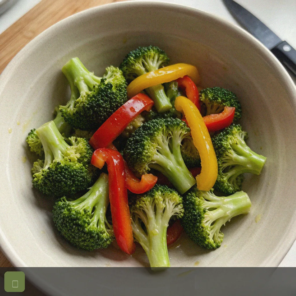 Air fryer weeknight dinner step 3: prep peppers and broccoli
