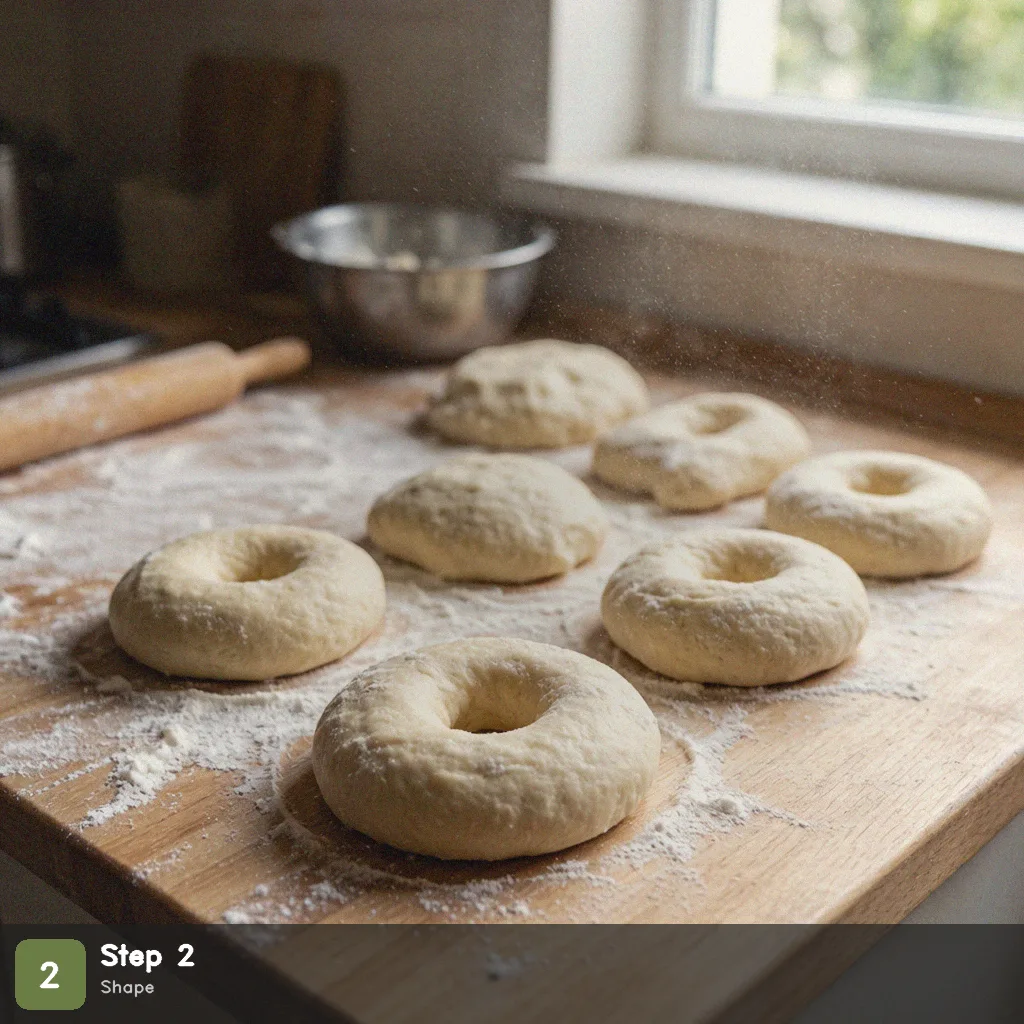 Bread machine bagels step 2: shape bagels