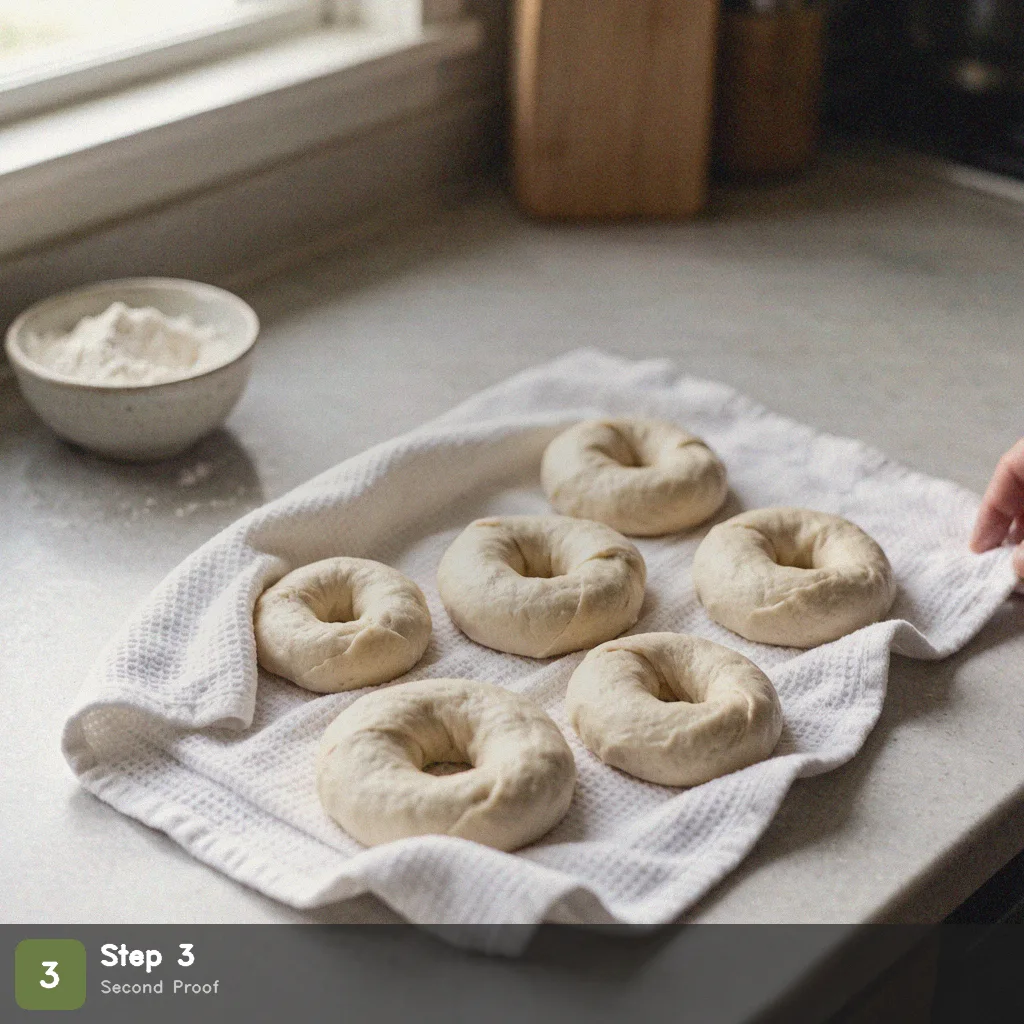 Bread machine bagels step 3: second proof