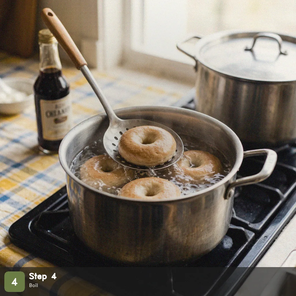 Bread machine bagels step 4: boil bagels