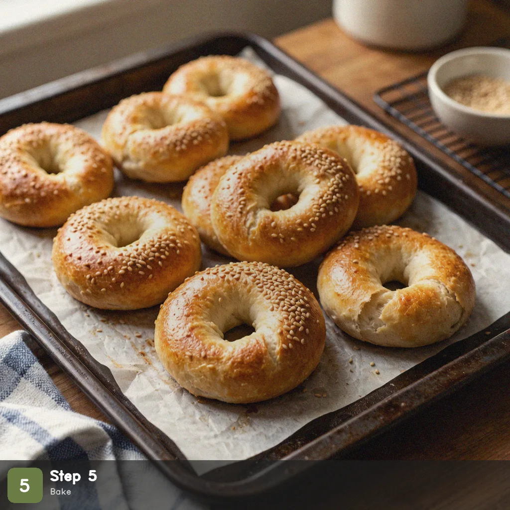 Bread machine bagels step 5: baked golden bagels