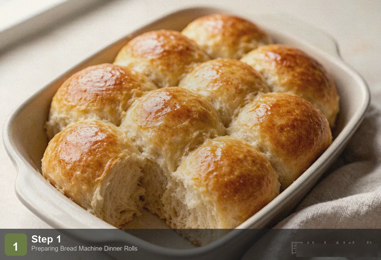 Bread machine dinner rolls step 1: dough ingredients in bread machine pan, dough cycle started Bread machine dinner rolls step 1: dough ingredients in bread machine pan, dough cycle started