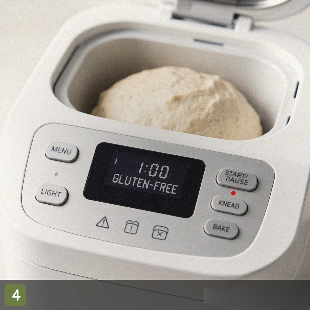 bread machine gluten free bread step 4: select basic cycle on bread machine