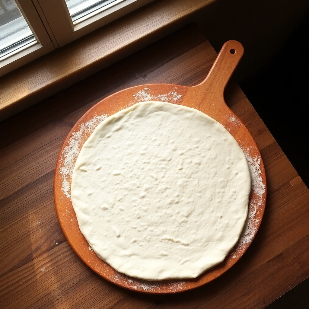 Bread machine pizza dough step 5: pizza dough topped with sauce, cheese and toppings, ready to go into the oven Bread machine pizza dough step 5: pizza dough topped with sauce, cheese and toppings, ready to go into the oven