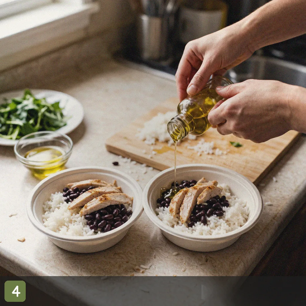 Budget meal prep step 4: combine bowl