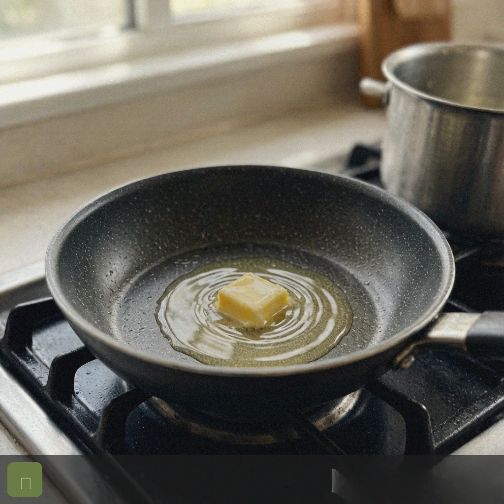 Easy omelette recipe step 2: melt butter in skillet