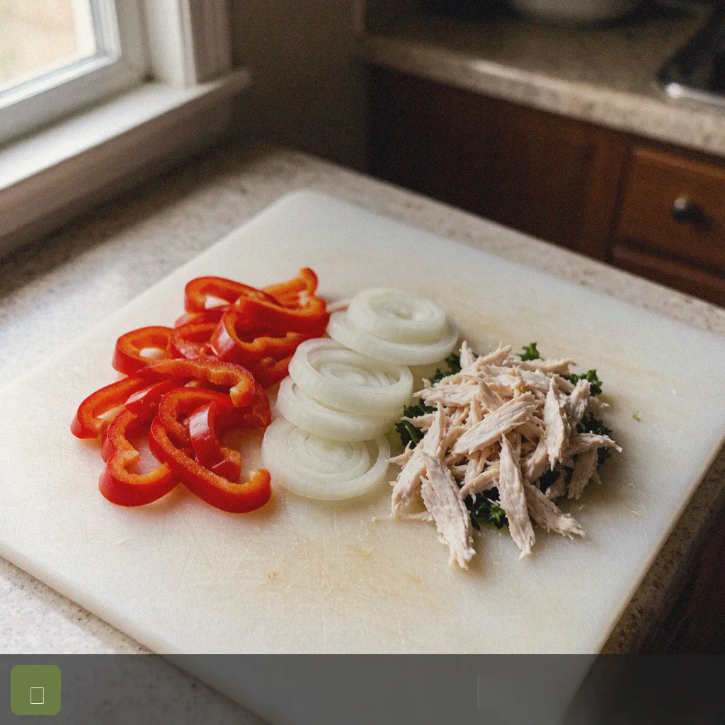 Easy quesadilla recipe step 1: prep tortilla fillings