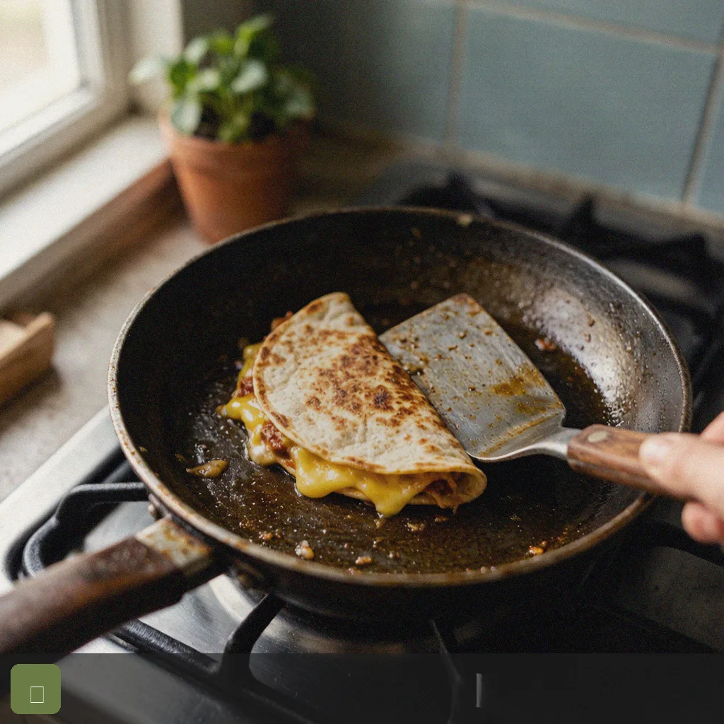 Easy quesadilla recipe step 4: fold and pan fry