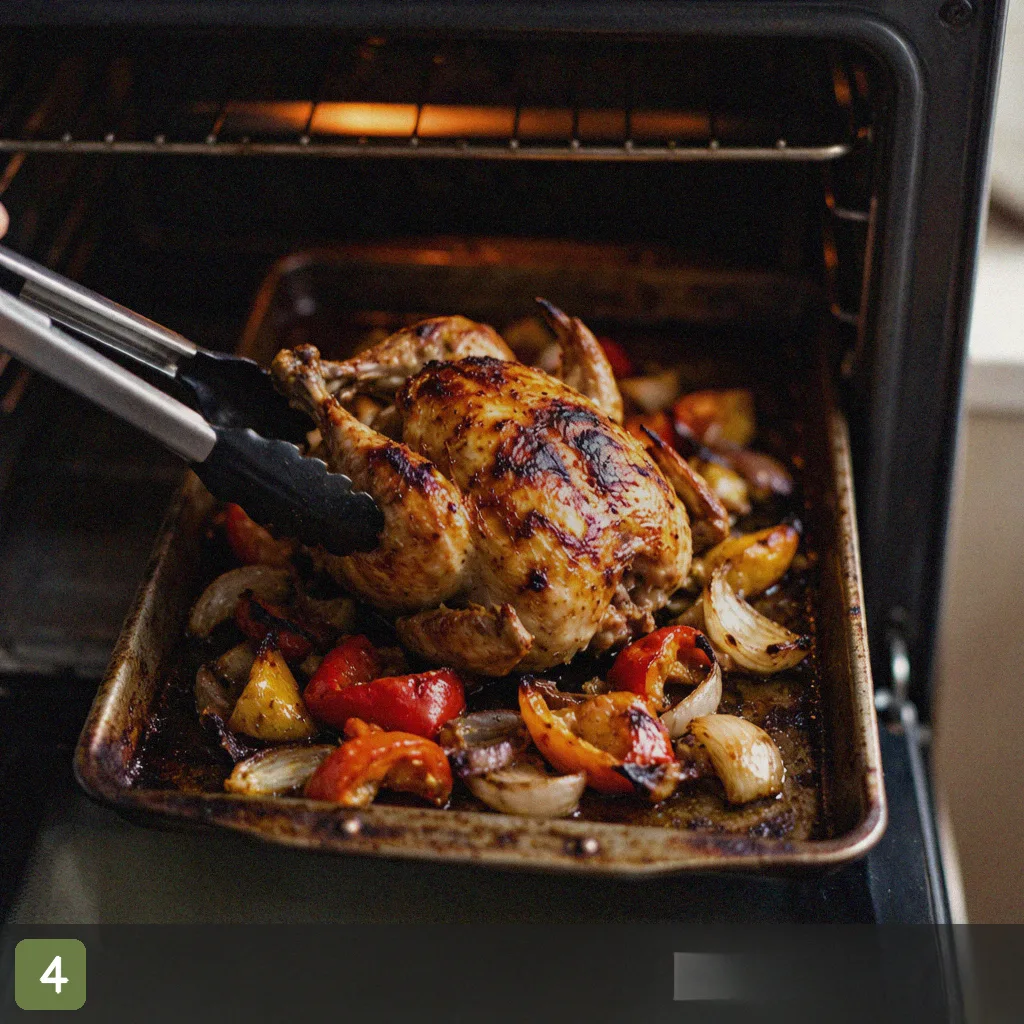 Healthy sheet pan dinner step 4: roast in oven