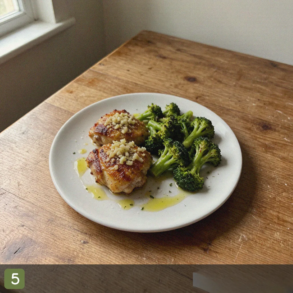 Healthy sheet pan dinner step 5: finish with lemon