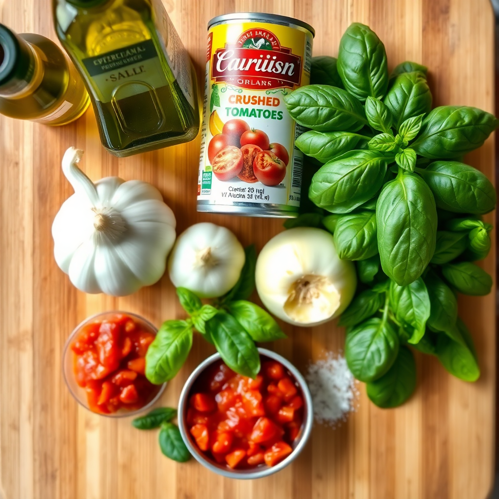 Homemade pasta sauce step 1: diced onion and minced garlic sautéing in olive oil in a large pot, turning golden Onion and garlic sautéing in olive oil
