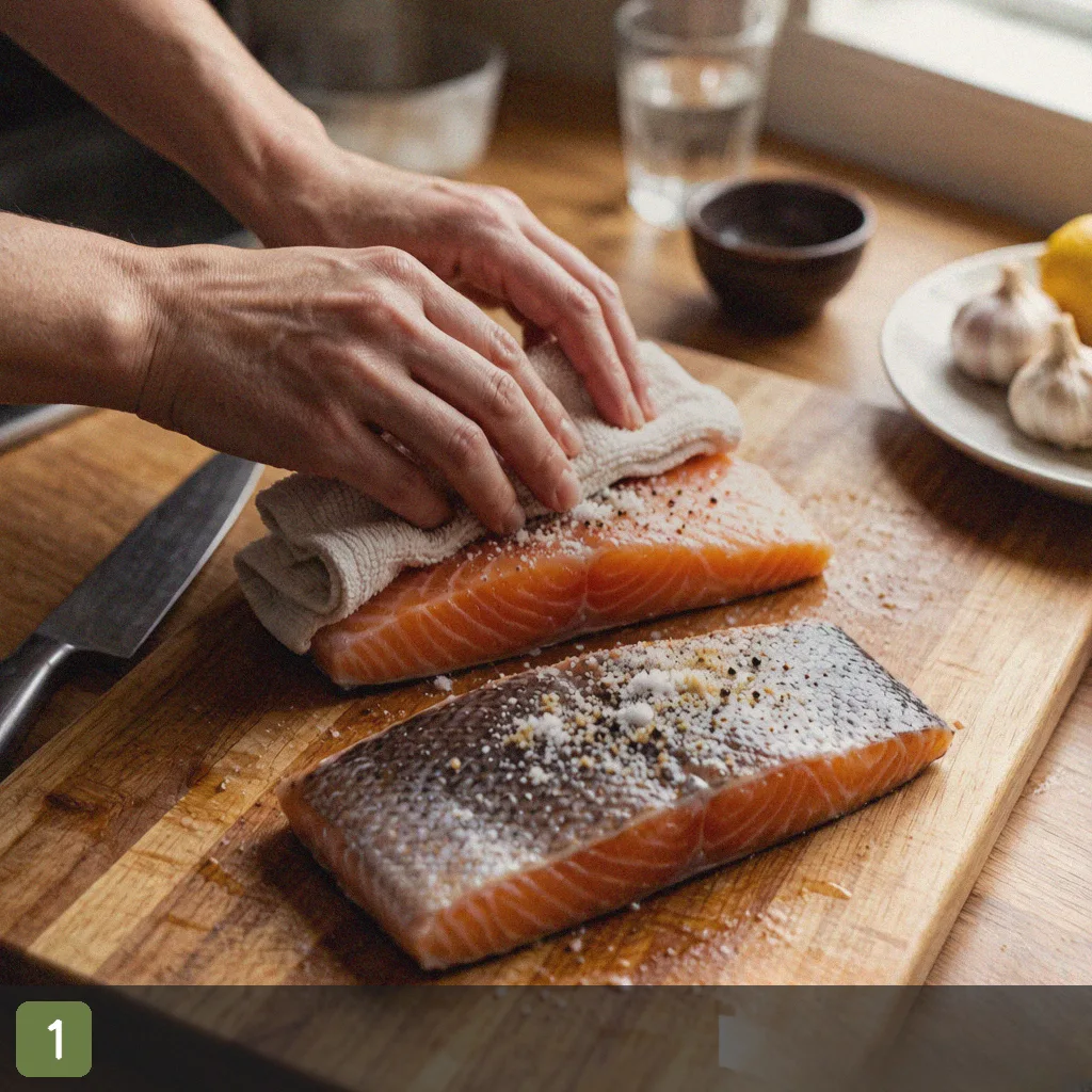 Meal prep salmon step 1: prep salmon fillets