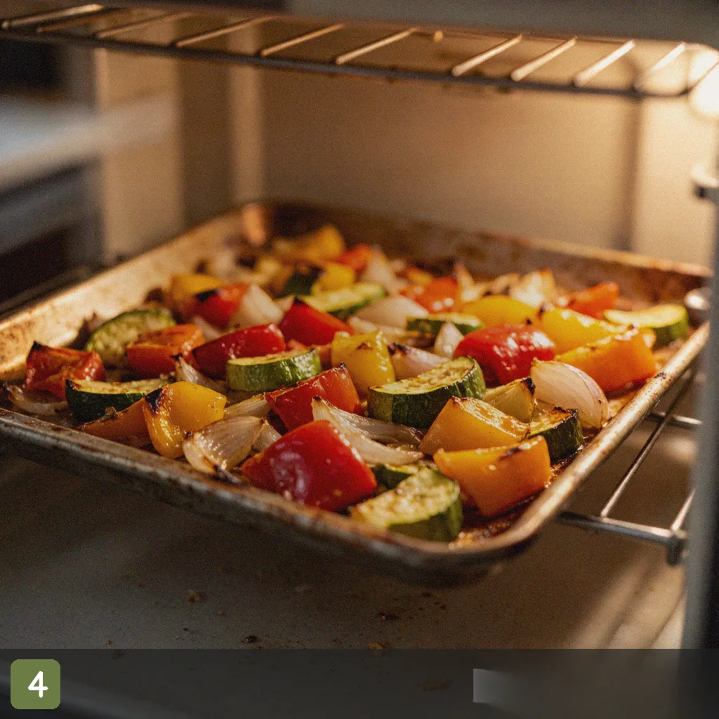 Meal prep vegetables step 4: roast in oven