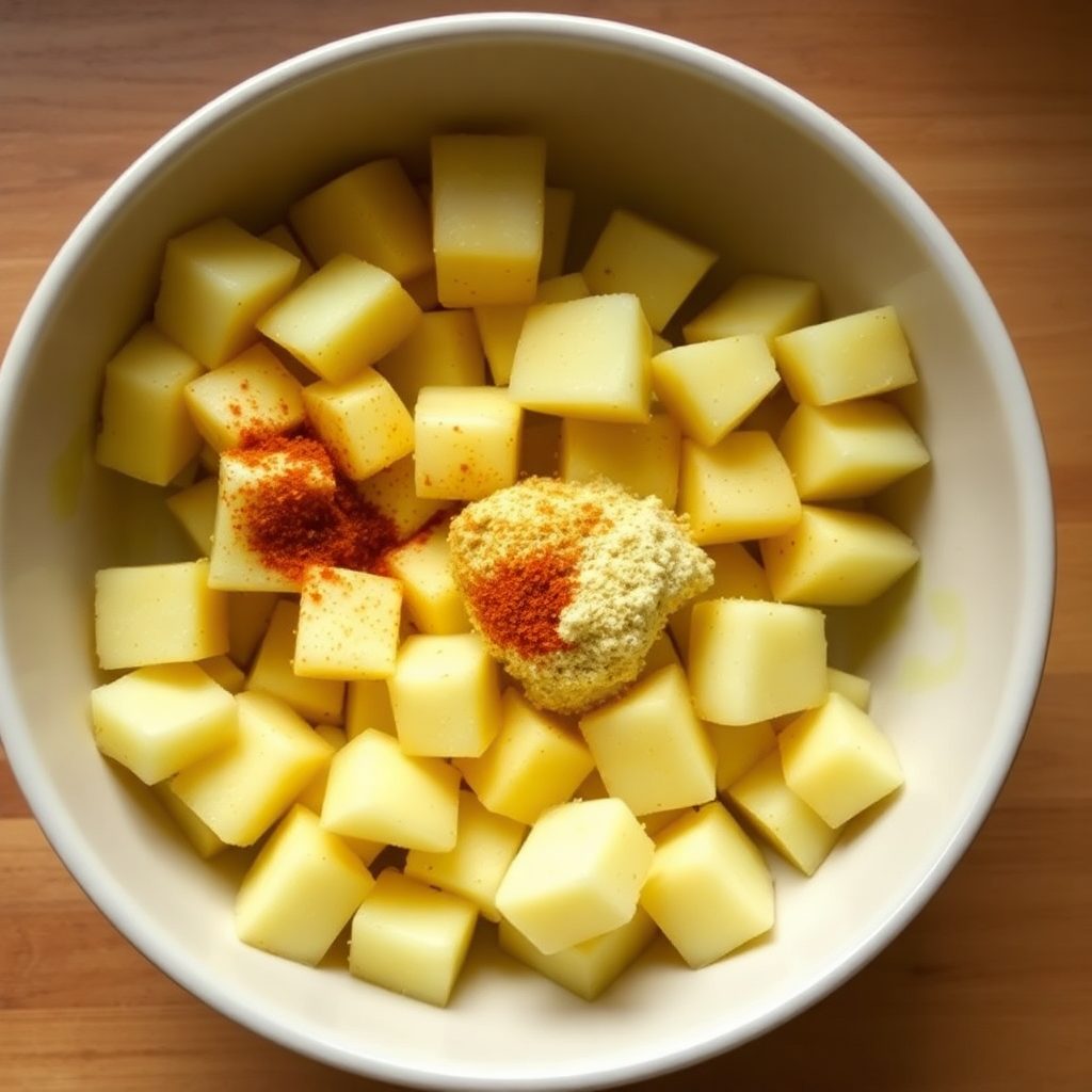 Fried egg cooking in a small pan
