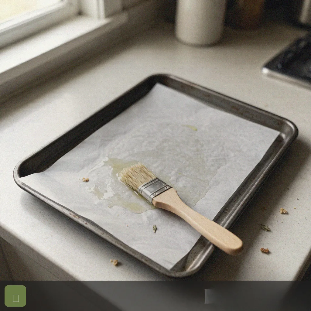 Sheet pan salmon step 1: line baking sheet with parchment